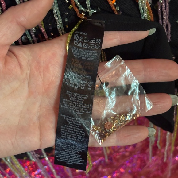 NastyGal Tassel Beaded Mini Shift Dress In Black - Picture 10 of 16